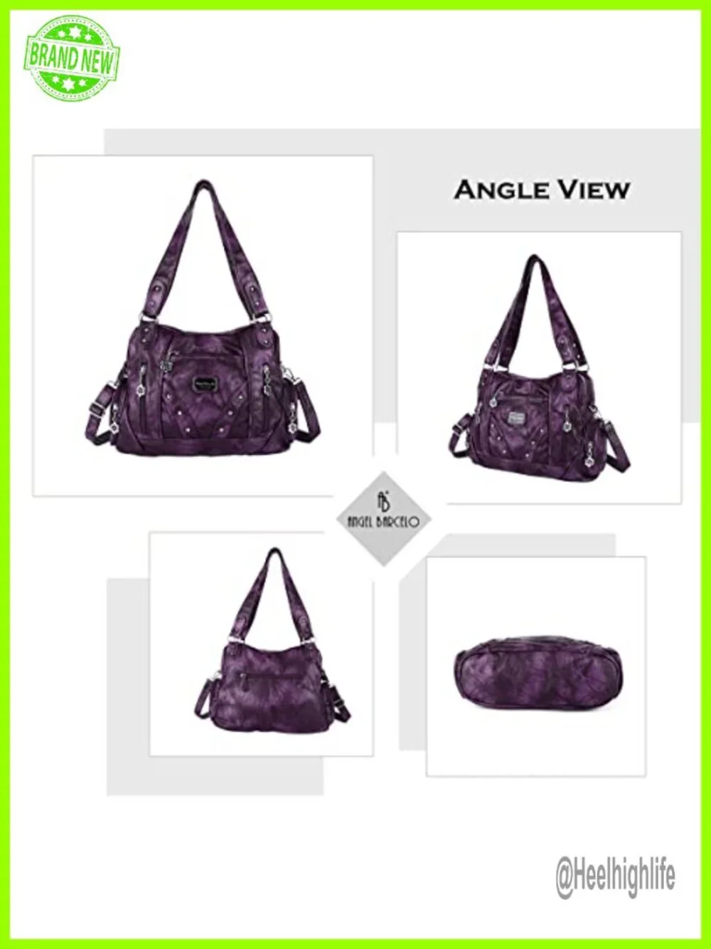 PU Leather Hobo Bag Crossbody Purse Large Shoulder Bag with Stud Design